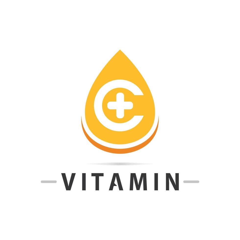 vitamina c logo vector diseño vector icono salud nutrición