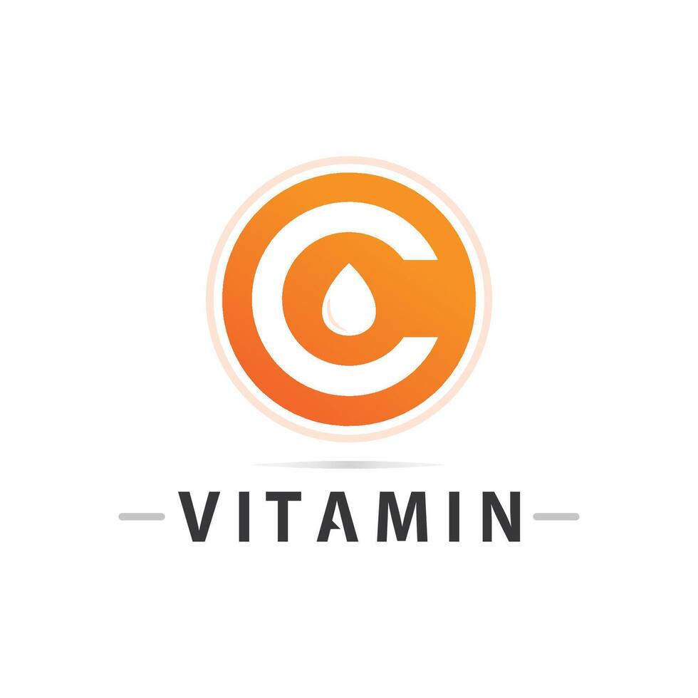 vitamina c logo vector diseño vector icono salud nutrición