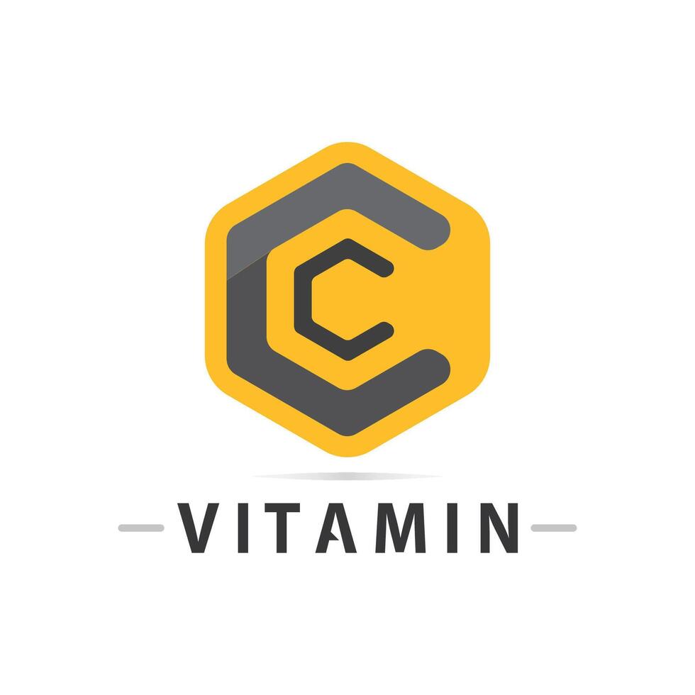 vitamina c logo vector diseño vector icono salud nutrición