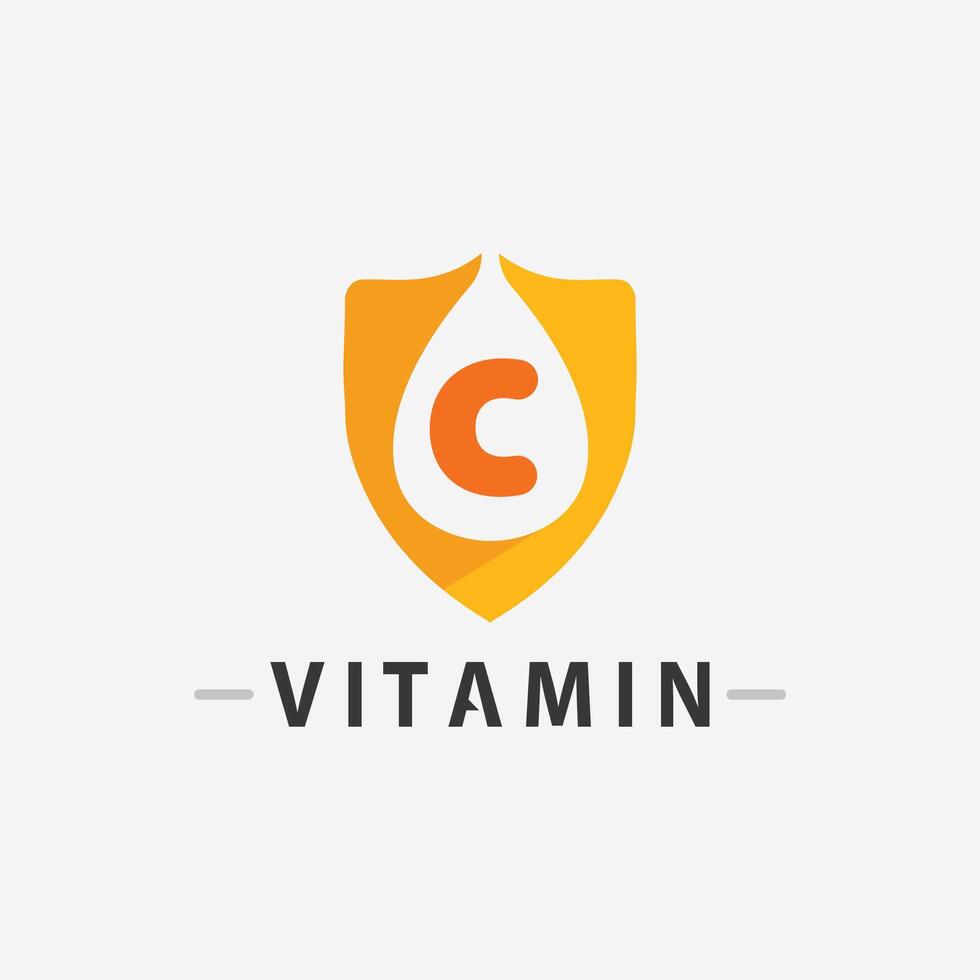 vitamin c logo vector design vector icon health nutrition