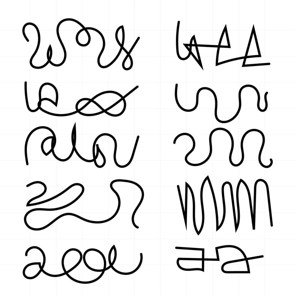 Vector Set of hand drawn lines and dividers