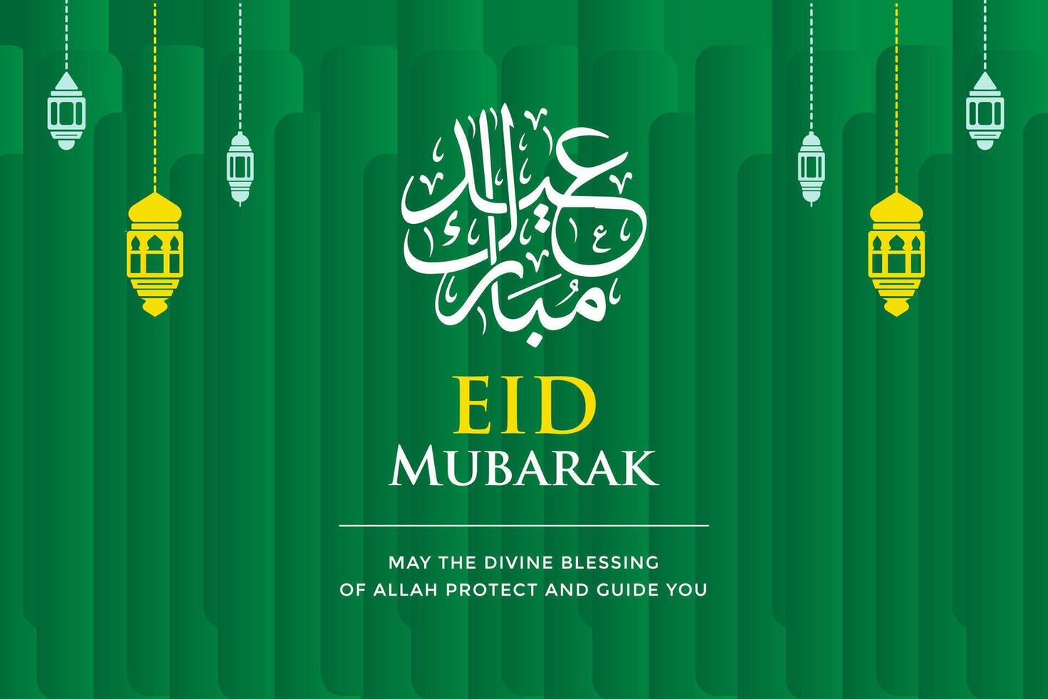 eid Mubarak saludos degradado verde resumen antecedentes vector