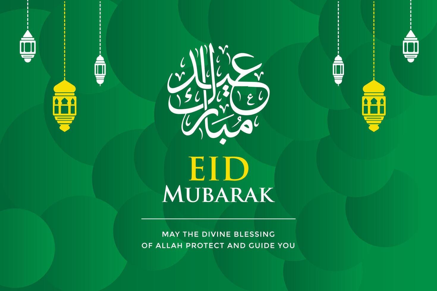 Eid Mubarak Greetings Gradient Green abstract background vector