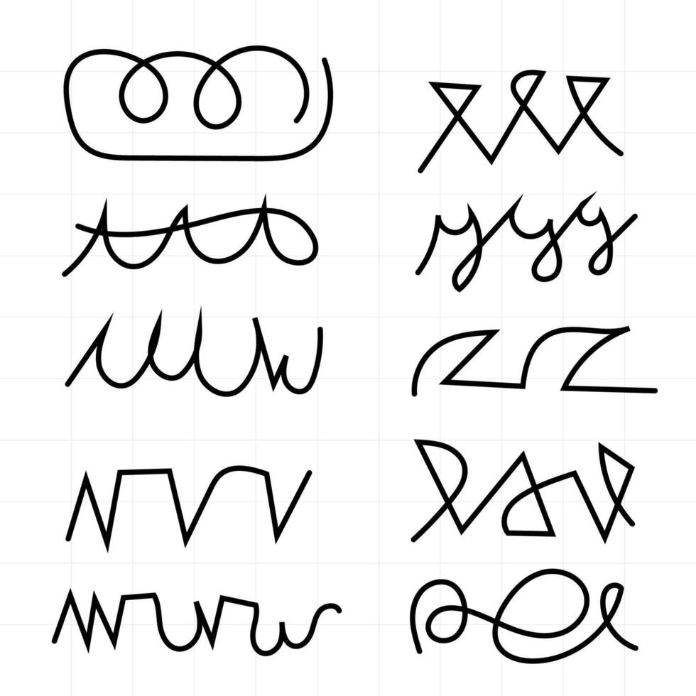 Vector Set of hand drawn lines and dividers