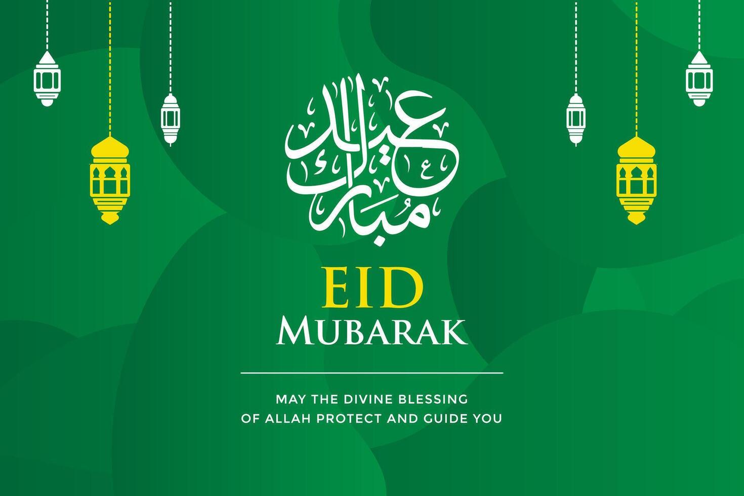 Eid Mubarak Greetings Gradient Green abstract background vector