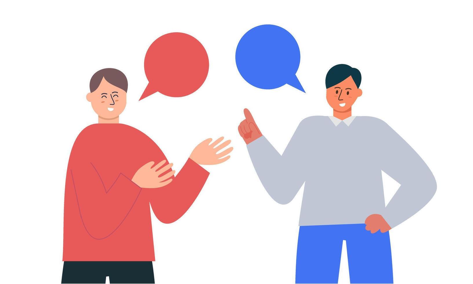 Two man talking. Meeting of friends or colleagues illustration vector