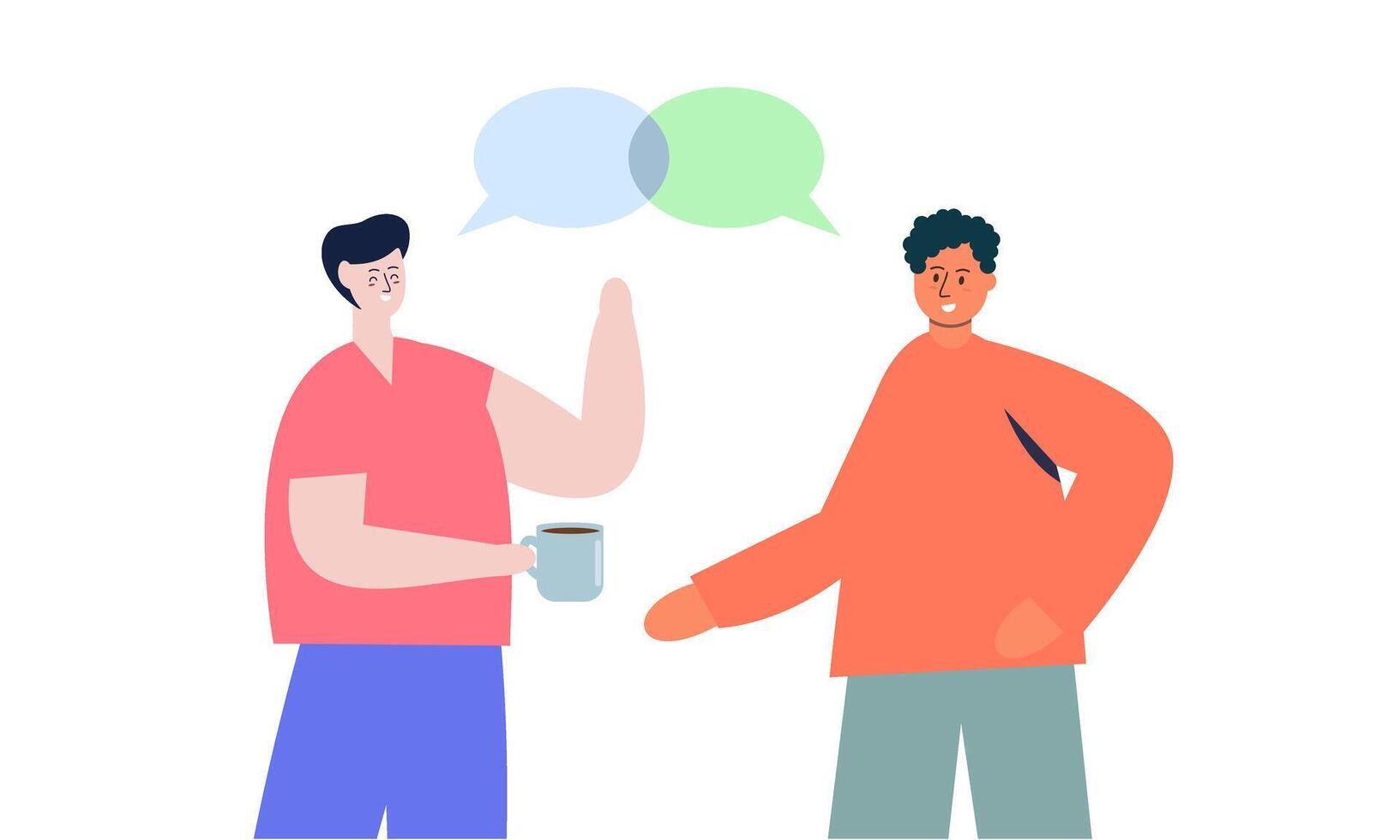 Two man talking. Meeting of friends or colleagues illustration vector