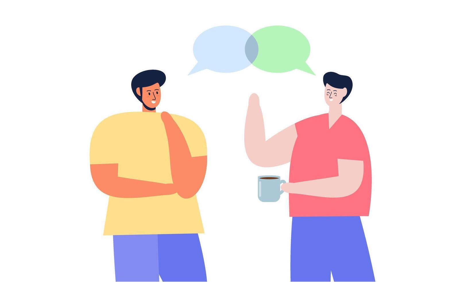 Two man talking. Meeting of friends or colleagues illustration vector