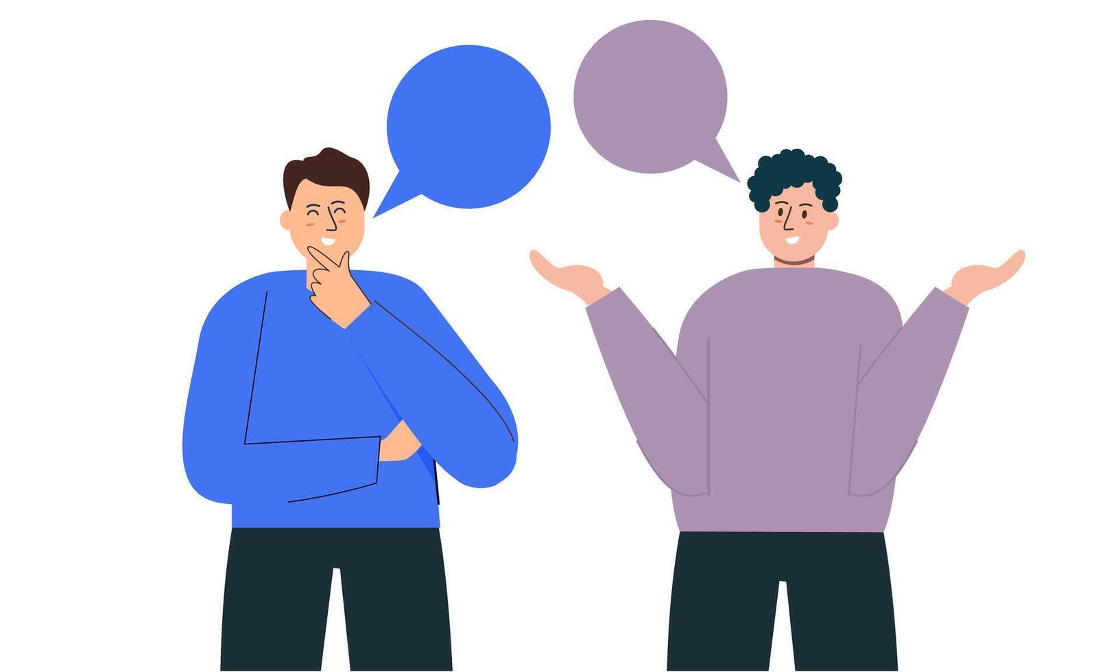 Two man talking. Meeting of friends or colleagues illustration vector