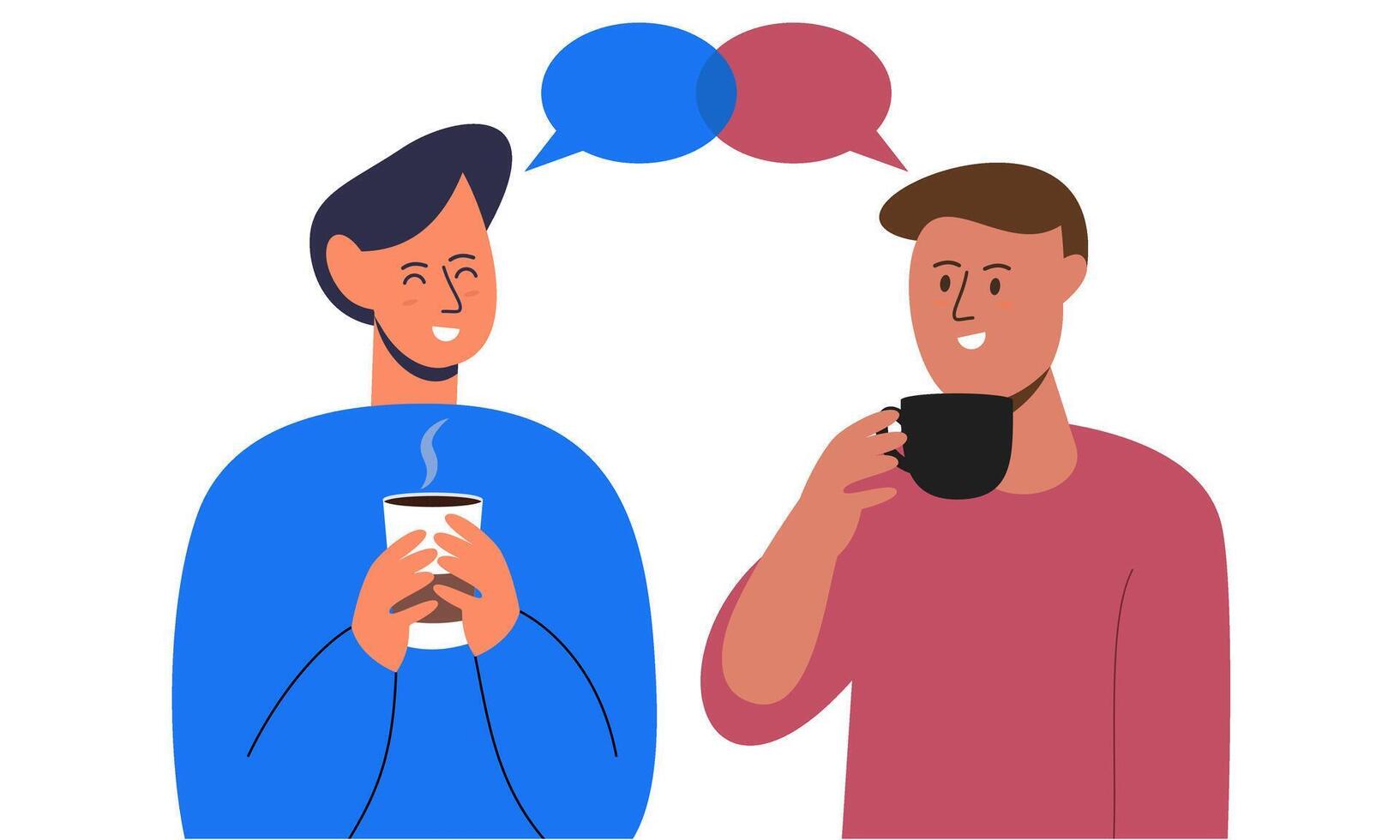 Two man talking. Meeting of friends or colleagues illustration vector