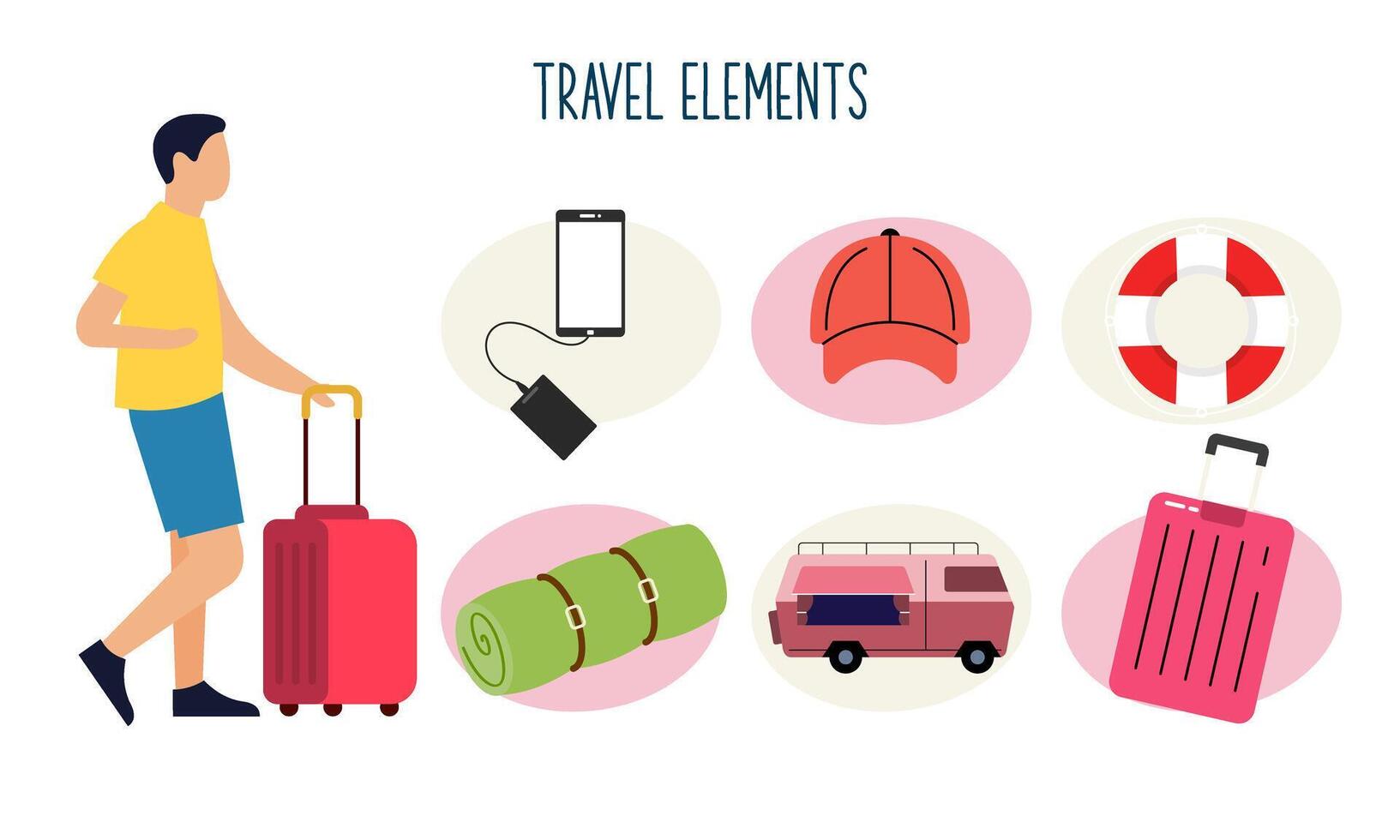 Travel elements logo collection vector