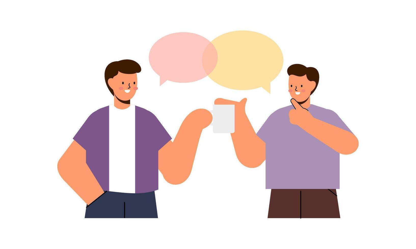 Two man talking. Meeting of friends or colleagues illustration vector