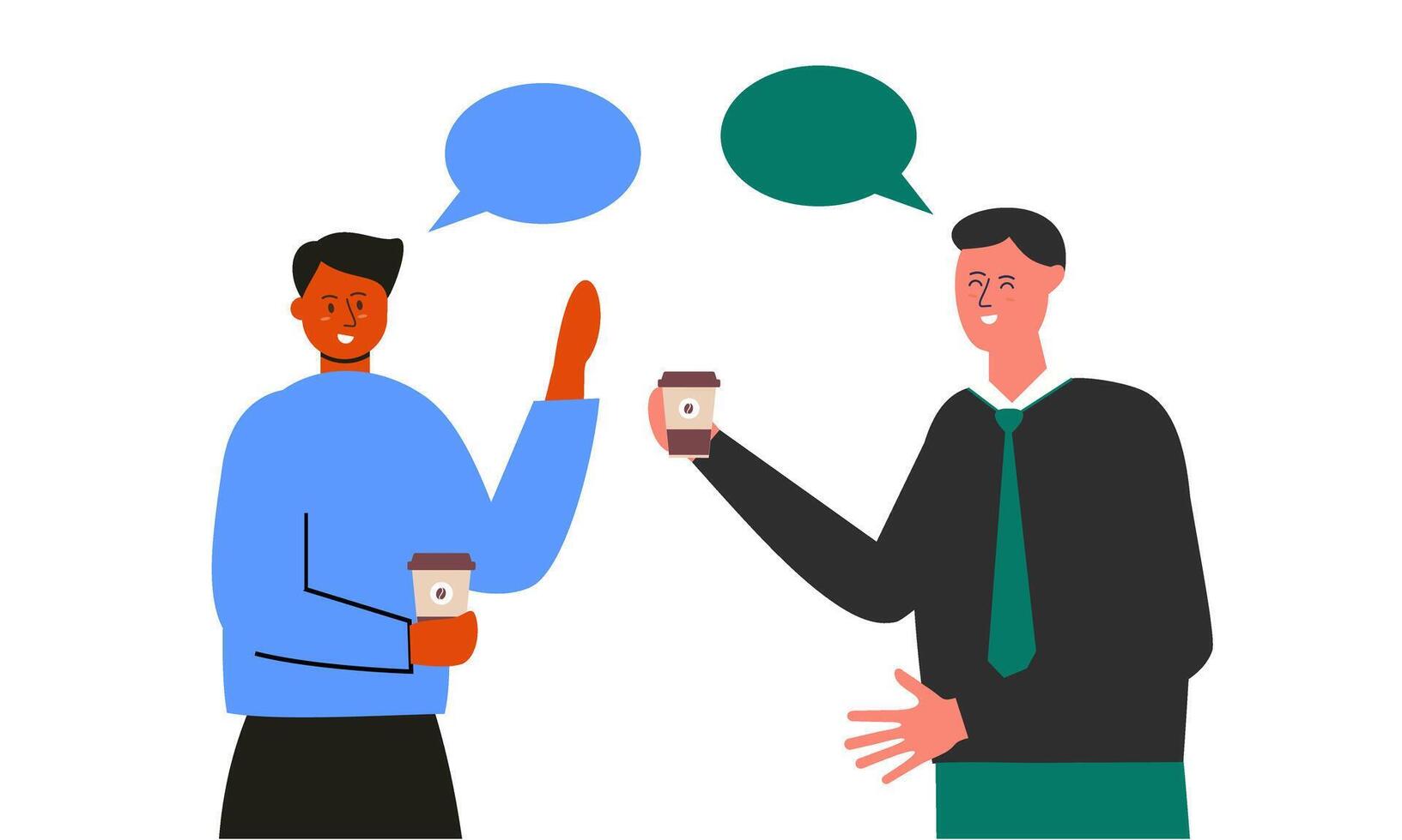 Two man talking. Meeting of friends or colleagues illustration vector