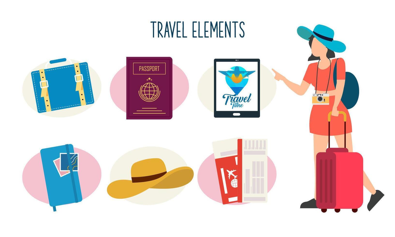 Travel elements logo collection vector