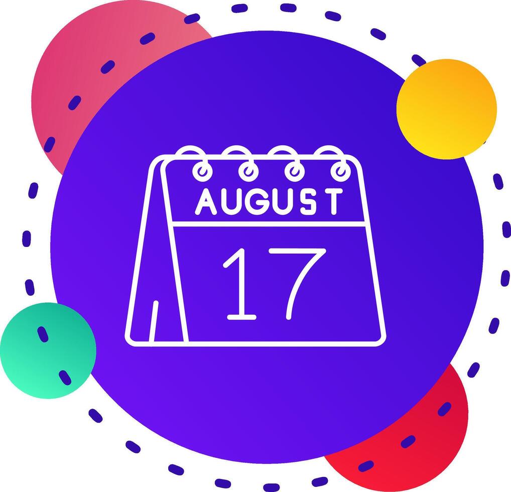 17 de agosto abstraer bg icono vector