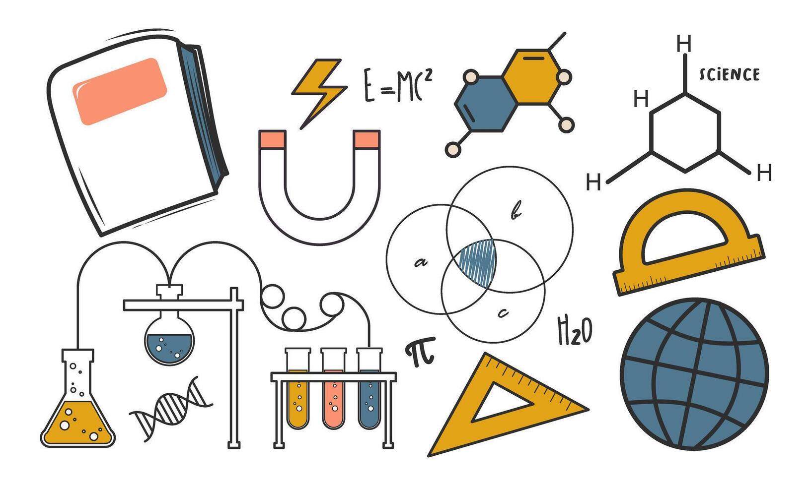 Clásico Ciencias educación antecedentes vector