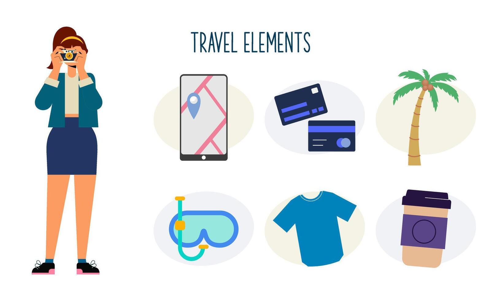 Travel elements logo collection vector