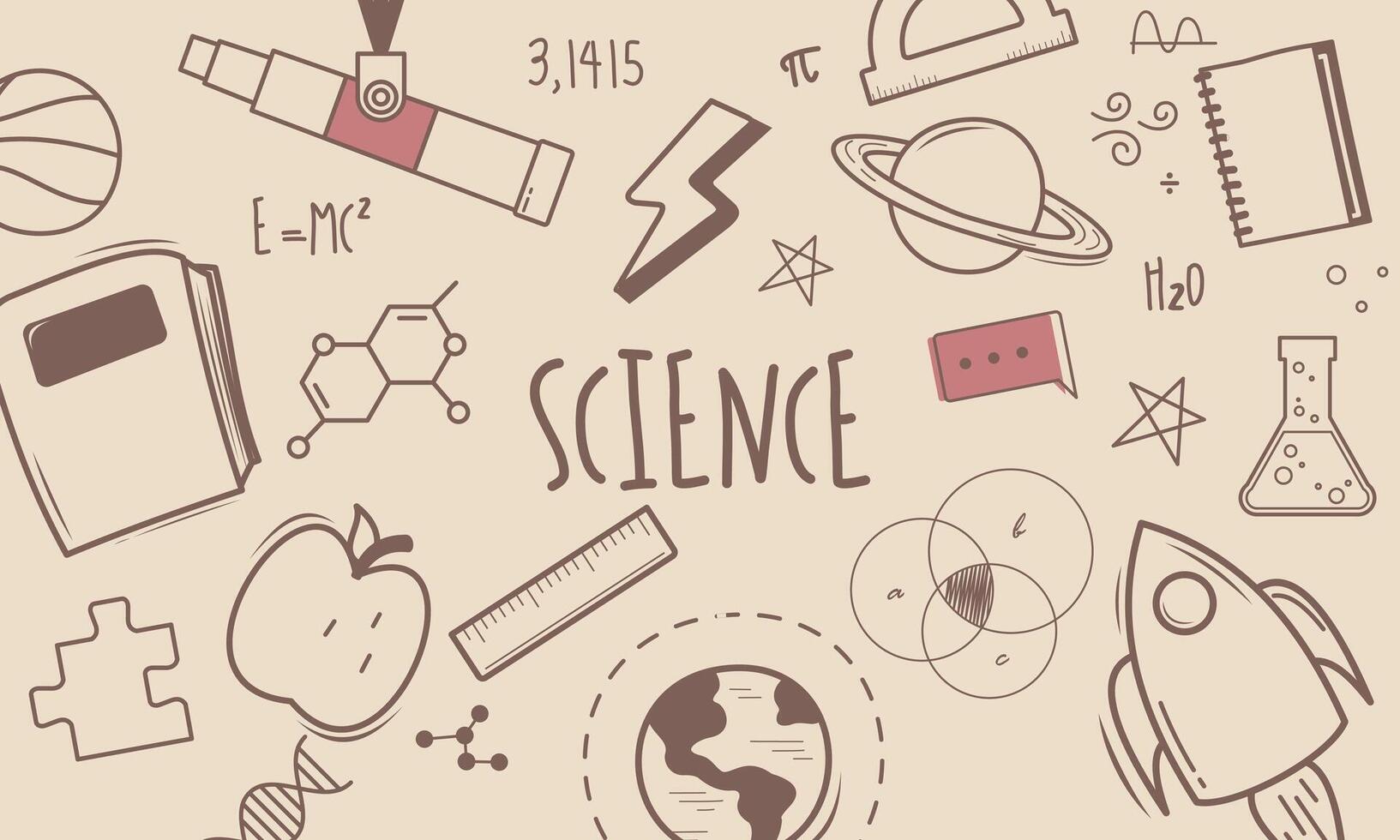 Vintage science education background vector