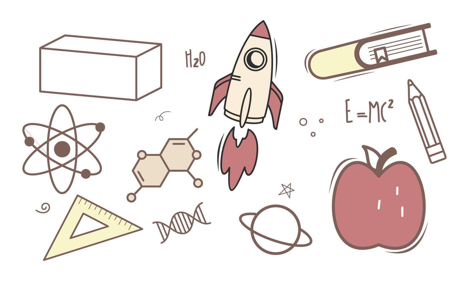 Clásico Ciencias educación antecedentes vector