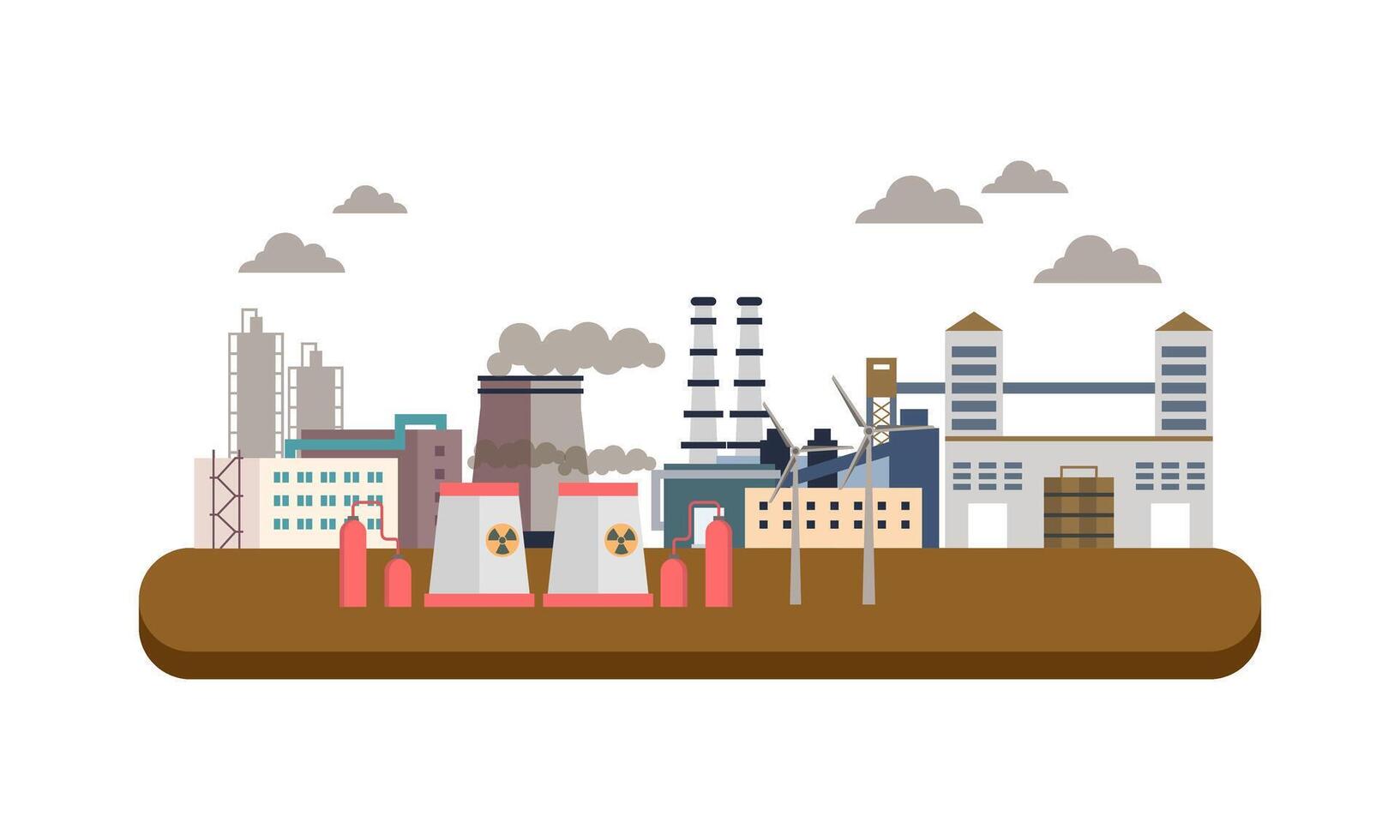 Urban landscape with factory illustration vector