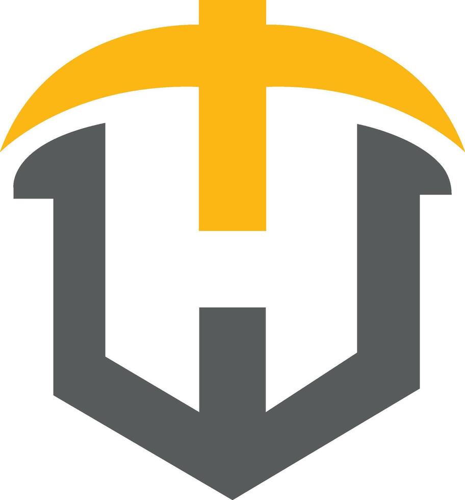 H Mining Logo Template in a modern minimalist styl vector