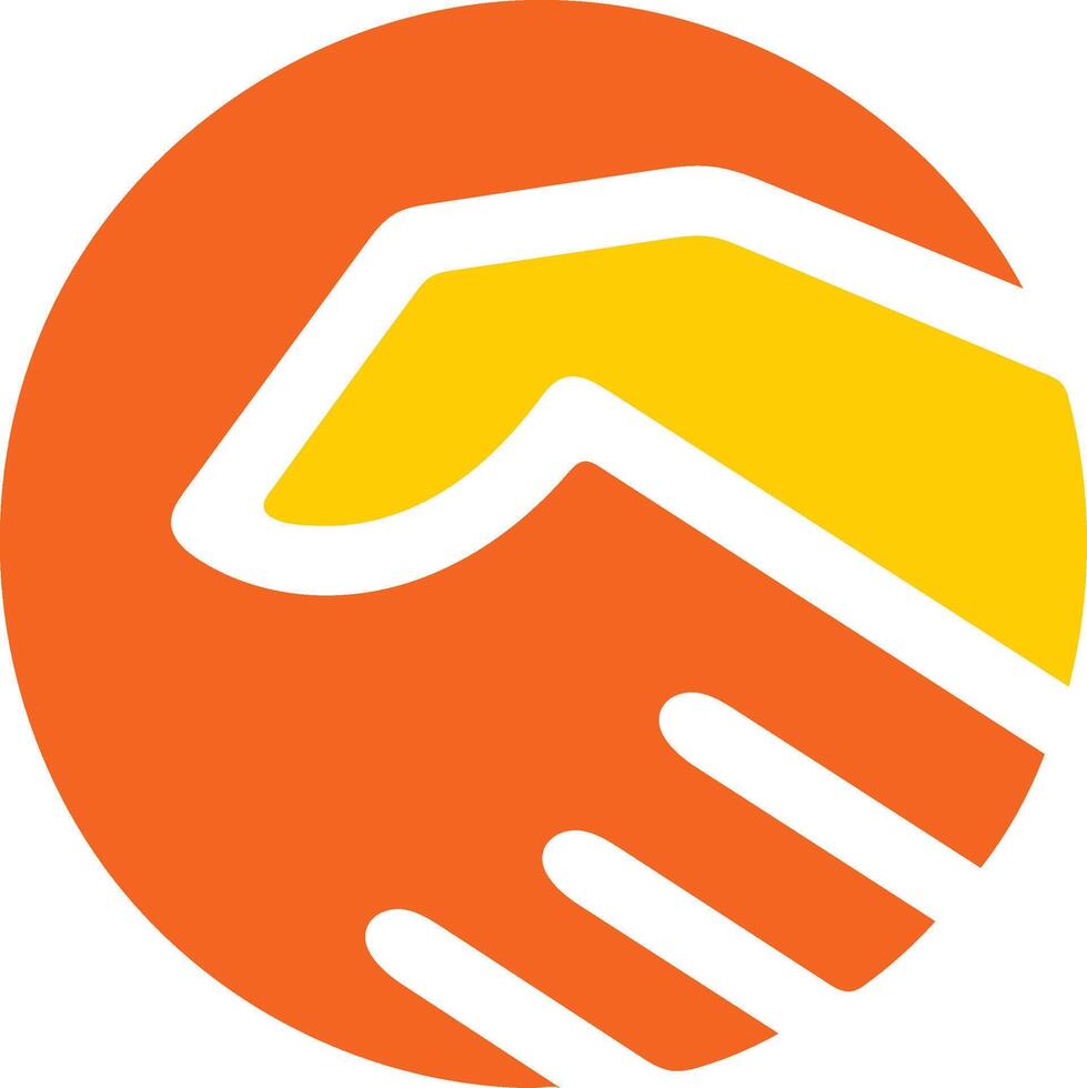 Hand Shake logo vector Template in a modern minimalist style