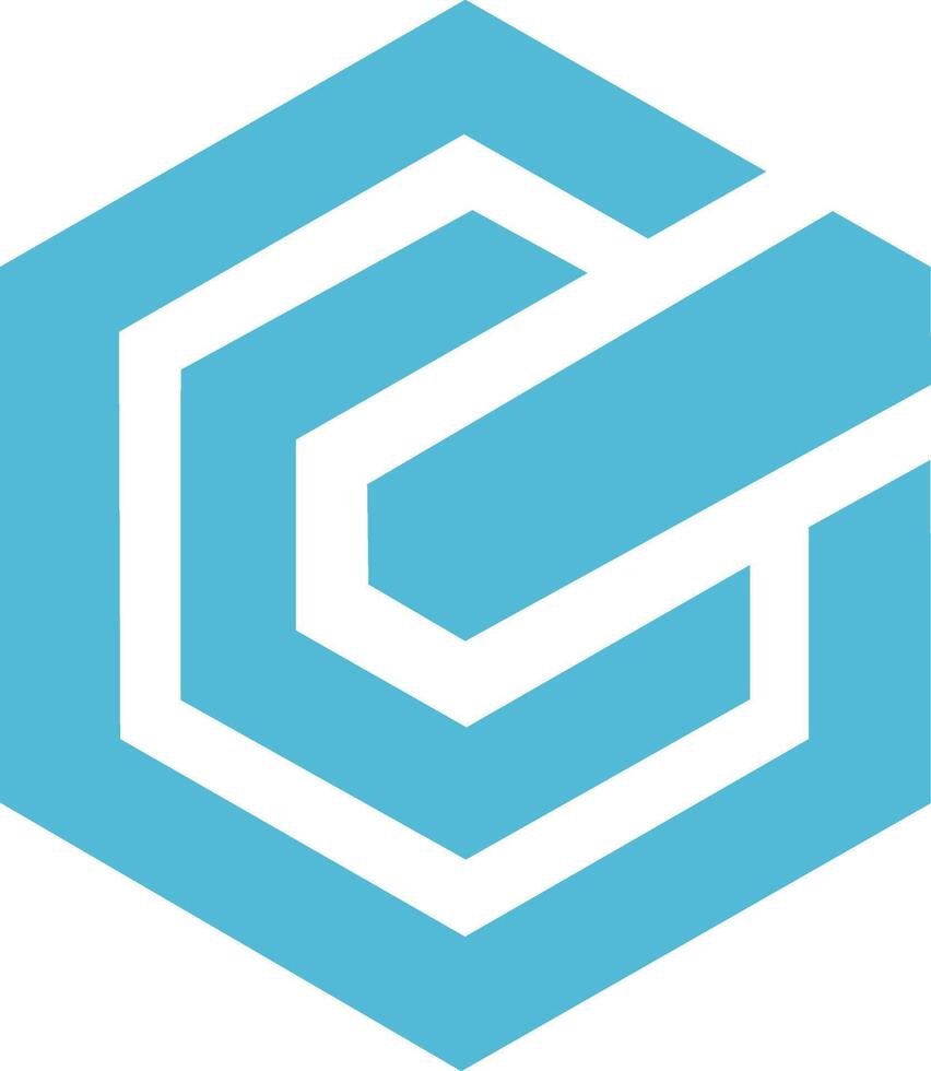 C hexagon logo Template in a modern minimalist style vector