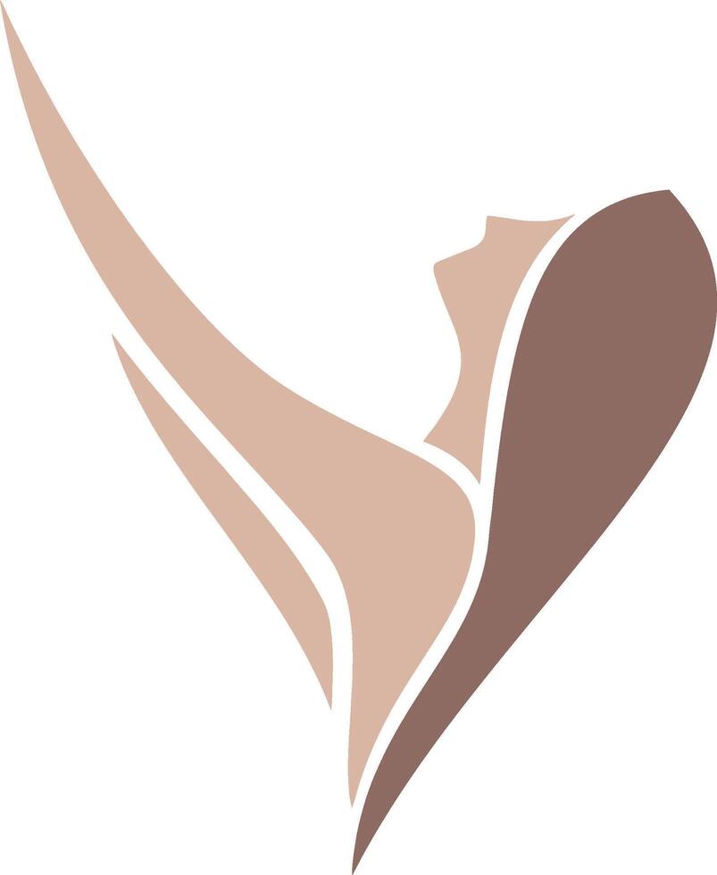 V Beauty logo Template in a modern minimalist style vector