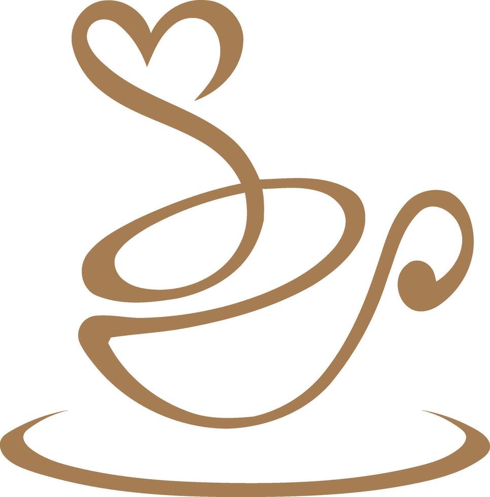 Coffee Logo Vector Template in a modern minimalist style