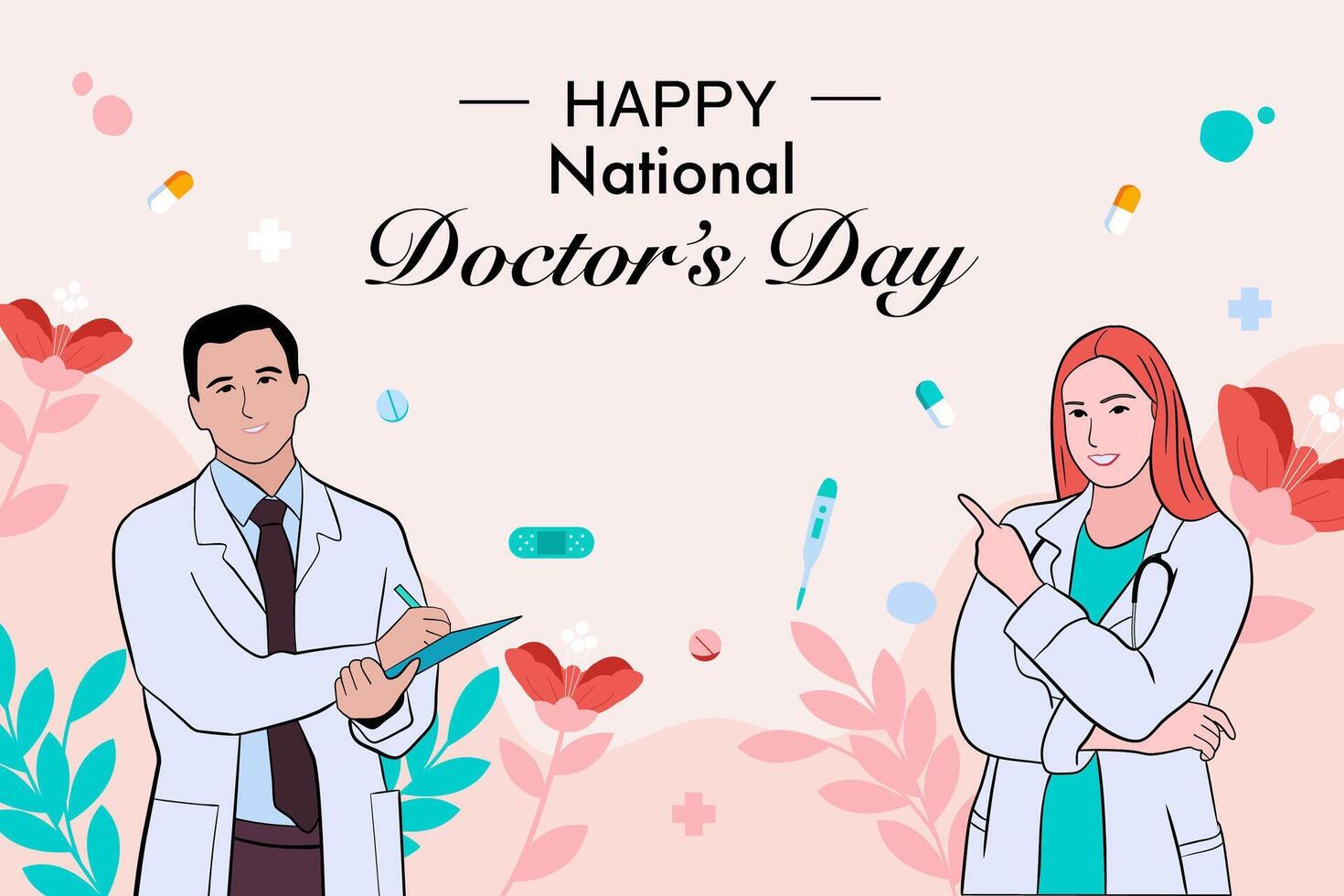 Vector world doctors day vector illustration for greeting card or