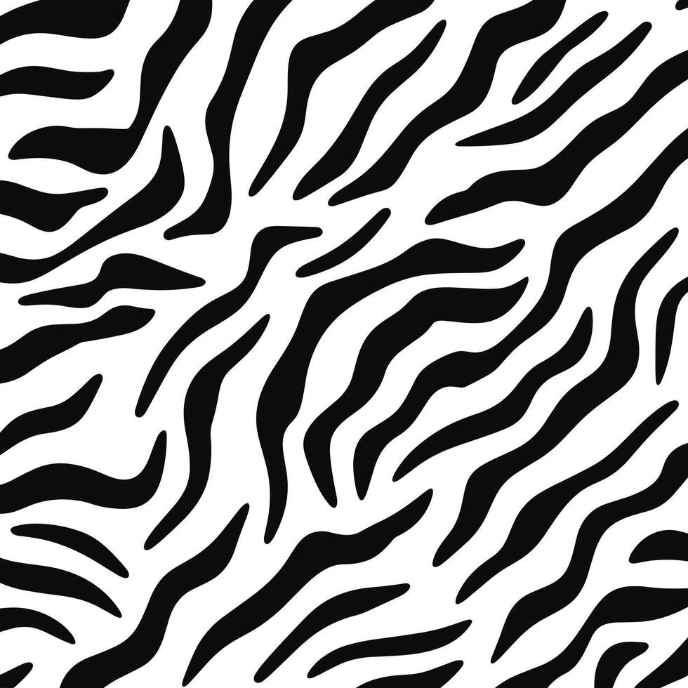 Trendy zebra skin pattern background vector. Black and White Line Wave Abstract Background. vector