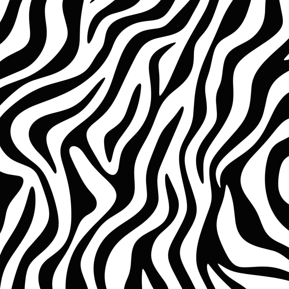 Trendy zebra skin pattern background vector. Black and White Line Wave Abstract Background. vector