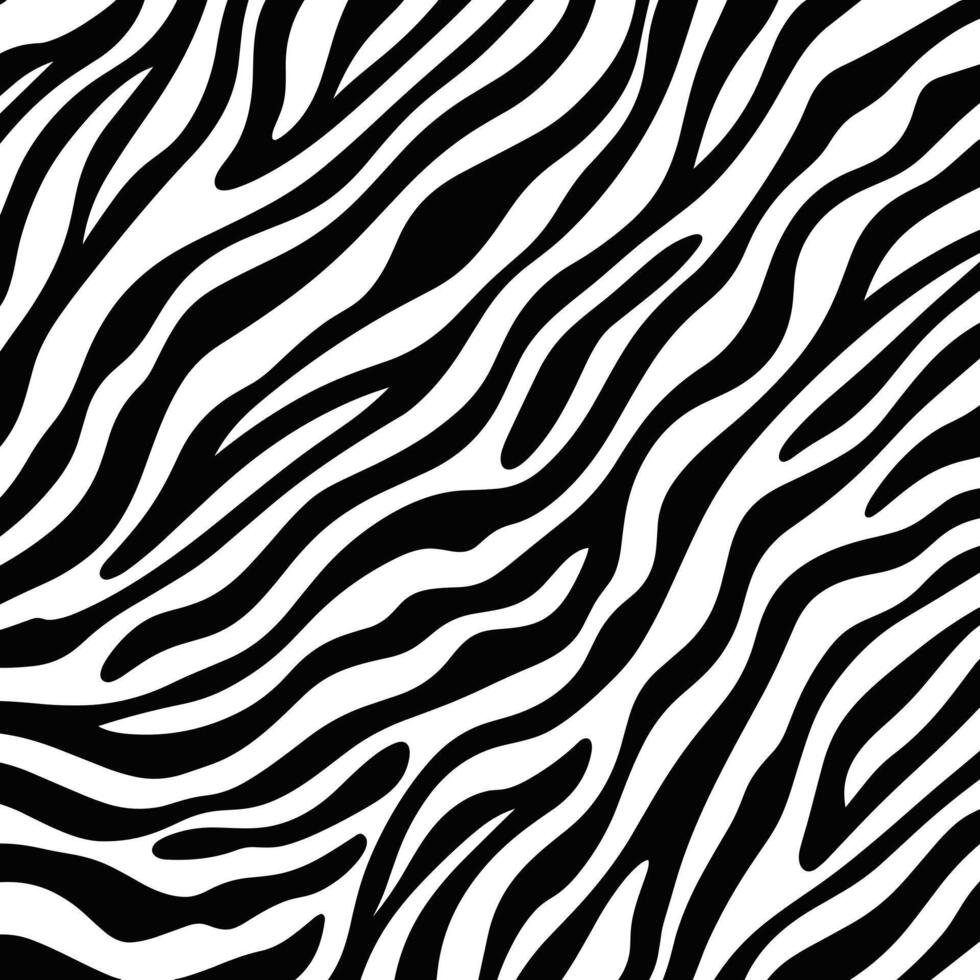 Trendy zebra skin pattern background vector. Black and White Line Wave Abstract Background. vector