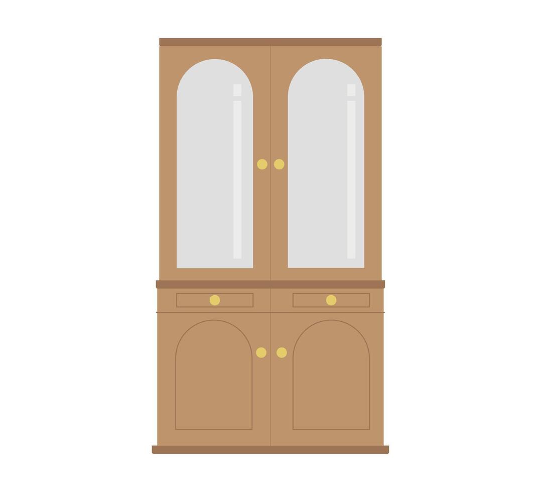 Wooden wardrobe for rooms on a white background vector