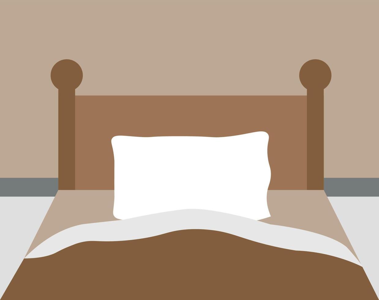 empty bed in a bedroom vector
