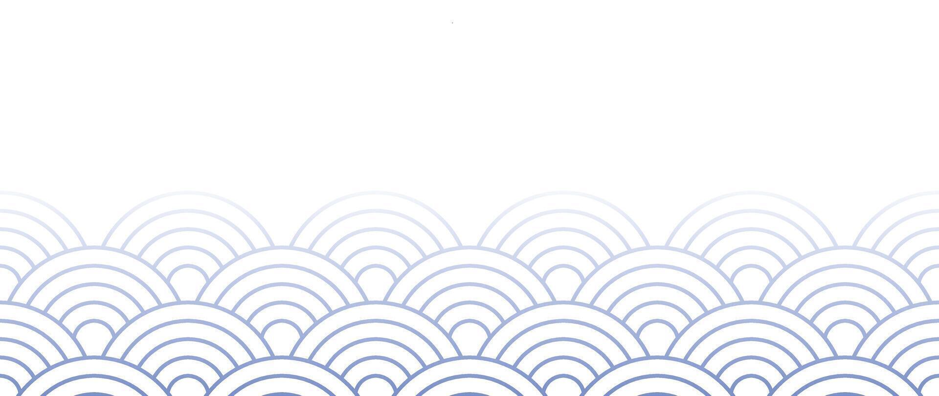 Japanese purple wave background vector. Wallpaper design with purple and white seamless ocean wave pattern backdrop. Modern luxury oriental illustration for cover, banner, website, decor, border. vector
