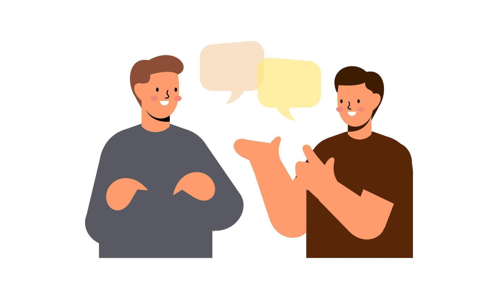 Two man talking. Meeting of friends or colleagues illustration vector