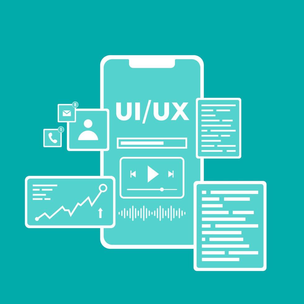 UI UX Mobile Phone App Background Vector Illustration