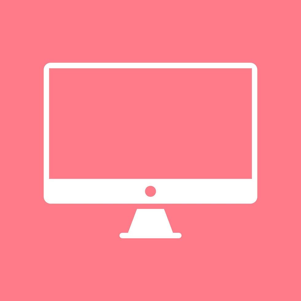 White Monitor Flat Device Isolated Vector Illustration