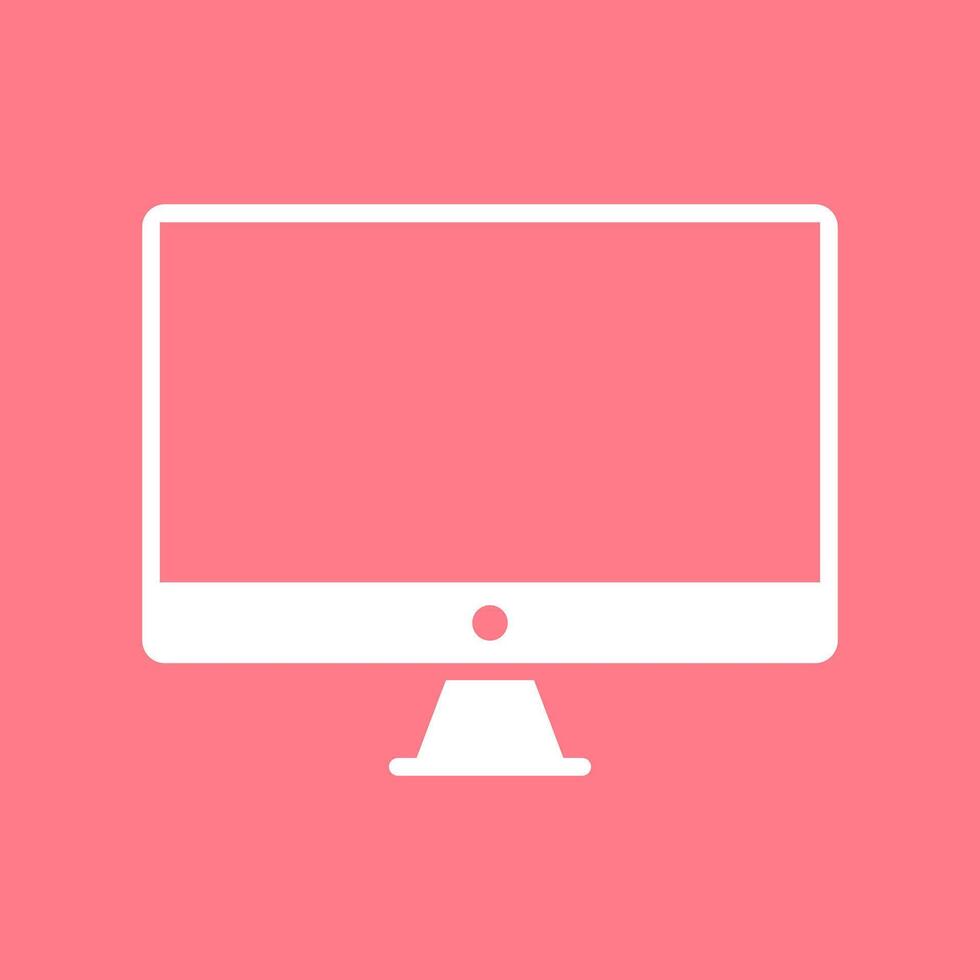 White Monitor Flat Device Isolated Vector Illustration