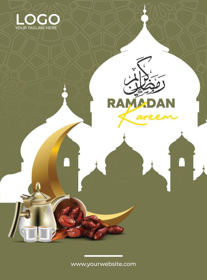 Ramadan kareem mubarak islamic month illustration vector