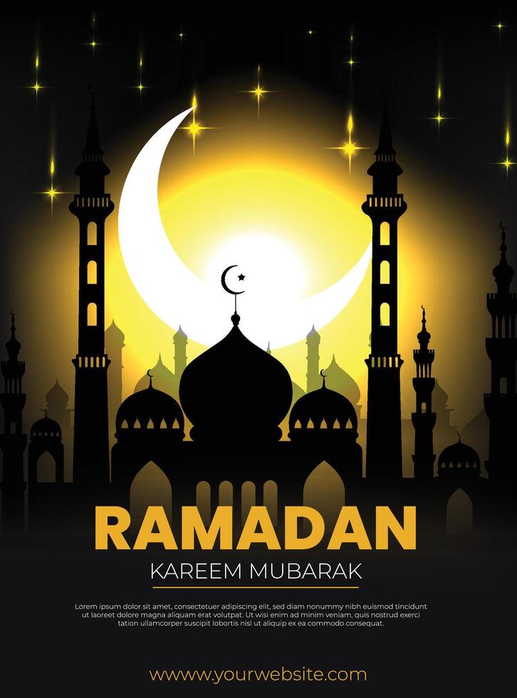 Ramadan kareem mubarak illustration vector design islamic month