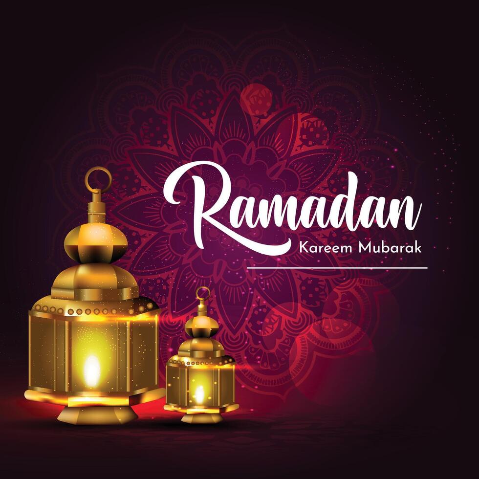 Ramadán kareem Mubarak ilustración vector diseño islámico mes