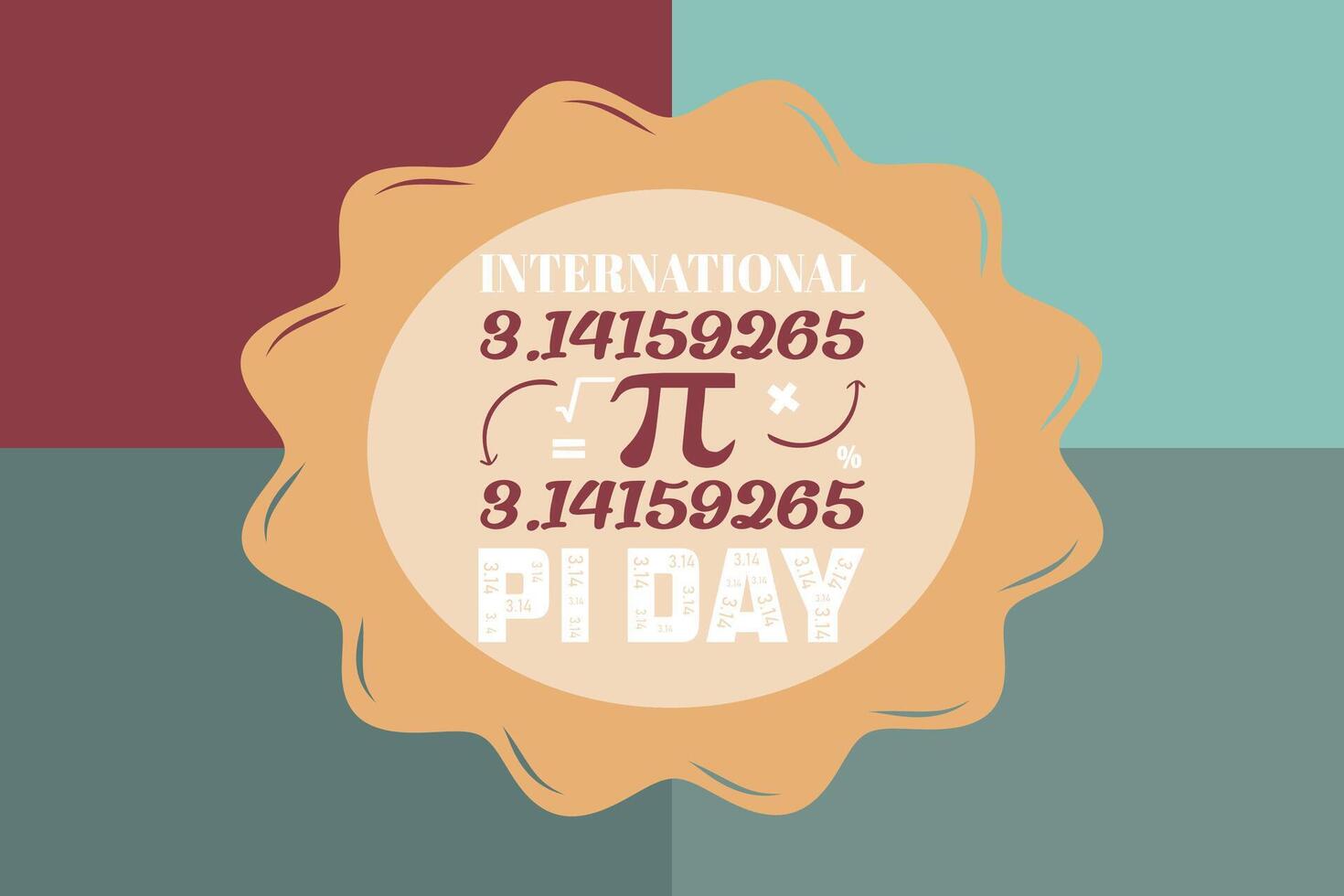 International pi day background design template. vector