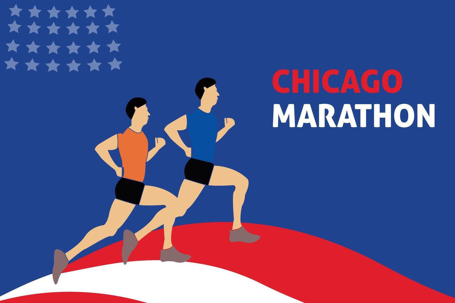 Chicago marathon poster background concept. vector