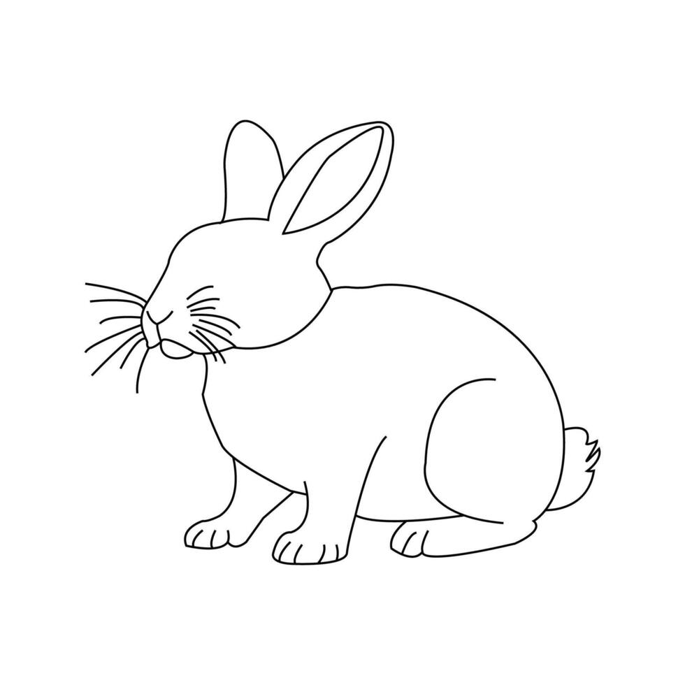 Rabbit outline vector isolated on white background.