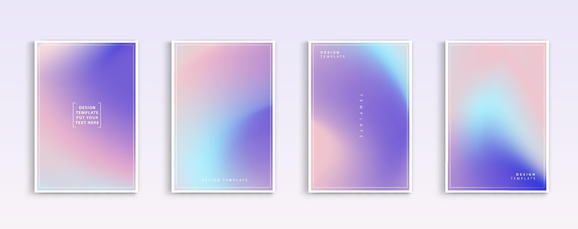 Pastel gradient backgrounds vector set. soft tender white, orange, pink, purple and blue colours abstract background for app, web design, webpages, banners, greeting cards. Vector design.