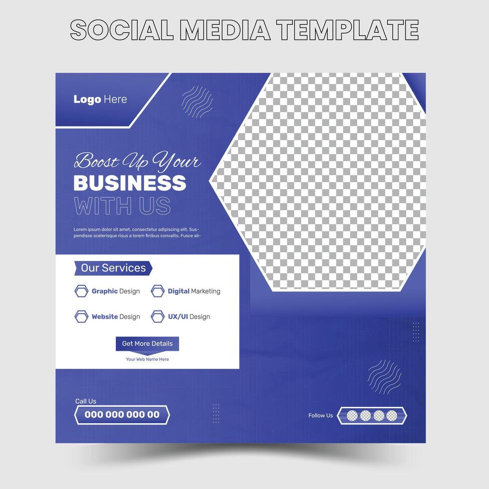 Digital marketing and corporate social media post template or Web banner vector