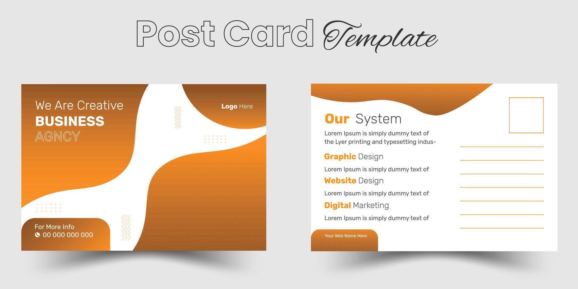 Postcard real estate, business postcard, postcard template, post card, postcard layout vector