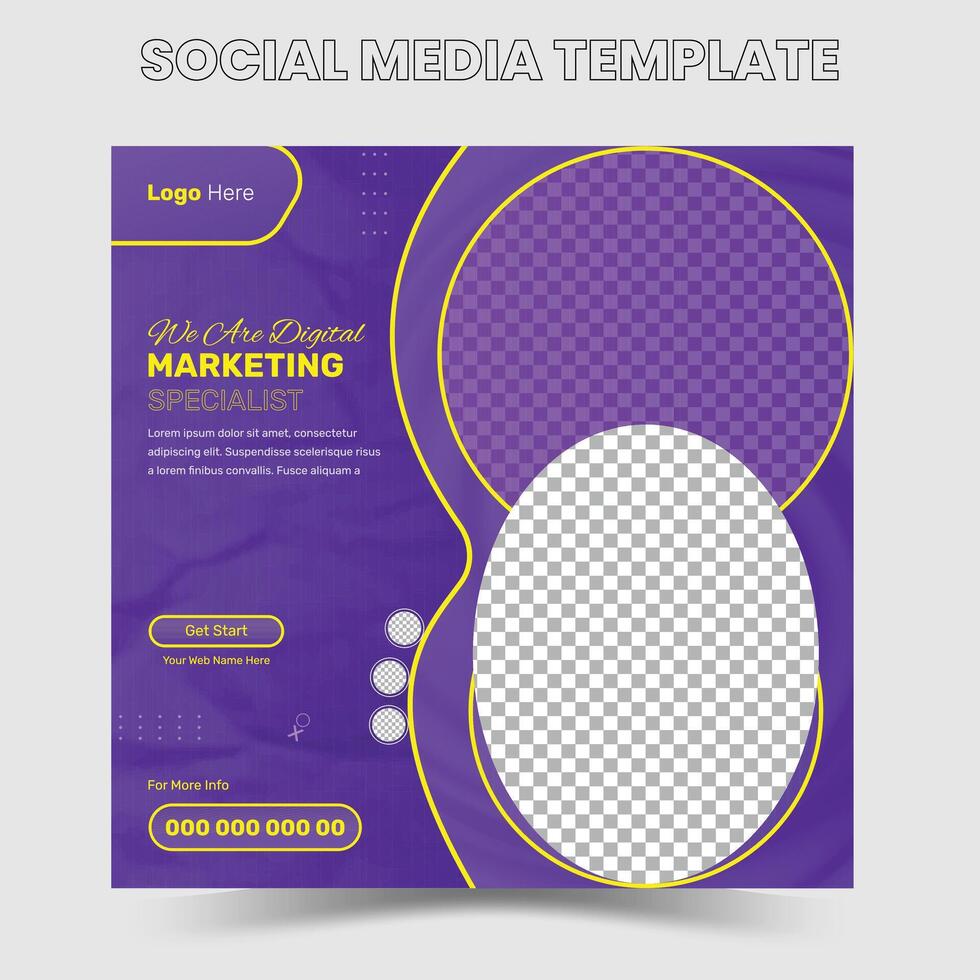 Digital business marketing banner for square social media Instagram post template vector